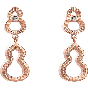 古里雅金色碎碎冰玄学旺财葫芦耳环女小众设计感耳饰秋冬独特耳钉