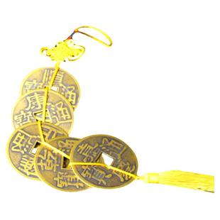 加厚红绳黄铜大号五帝钱挂件顺治康熙六帝仿古币钱乾隆入户门对门