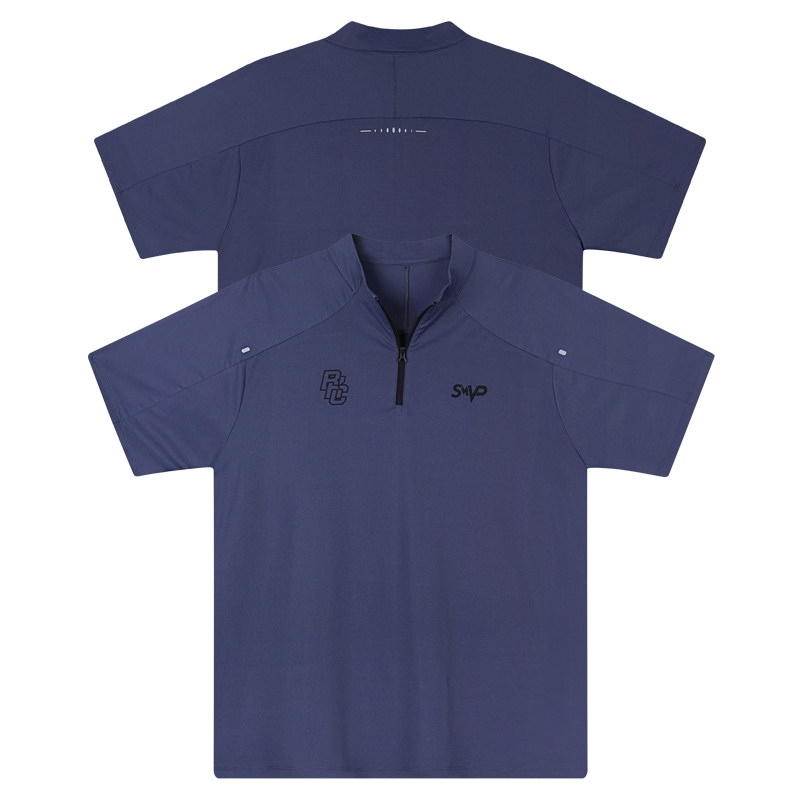 破冰正品半拉链足球服短袖户外