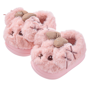 儿童男童棉拖鞋冬季卡通加绒保暖居家防滑男孩中小童包跟宝宝棉鞋