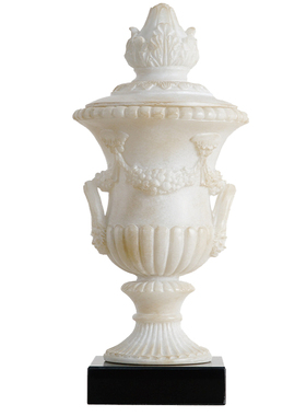 本墨 法式中古仿玉石花瓶摆件设计师款欧式客厅酒店玄关装饰花器