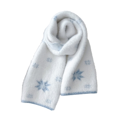 小雪花毛绒绒可爱围巾礼物