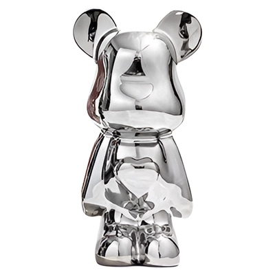 高品质18cm爱心熊摆件陶瓷客厅轻奢风创意工艺品玄关酒架装饰品