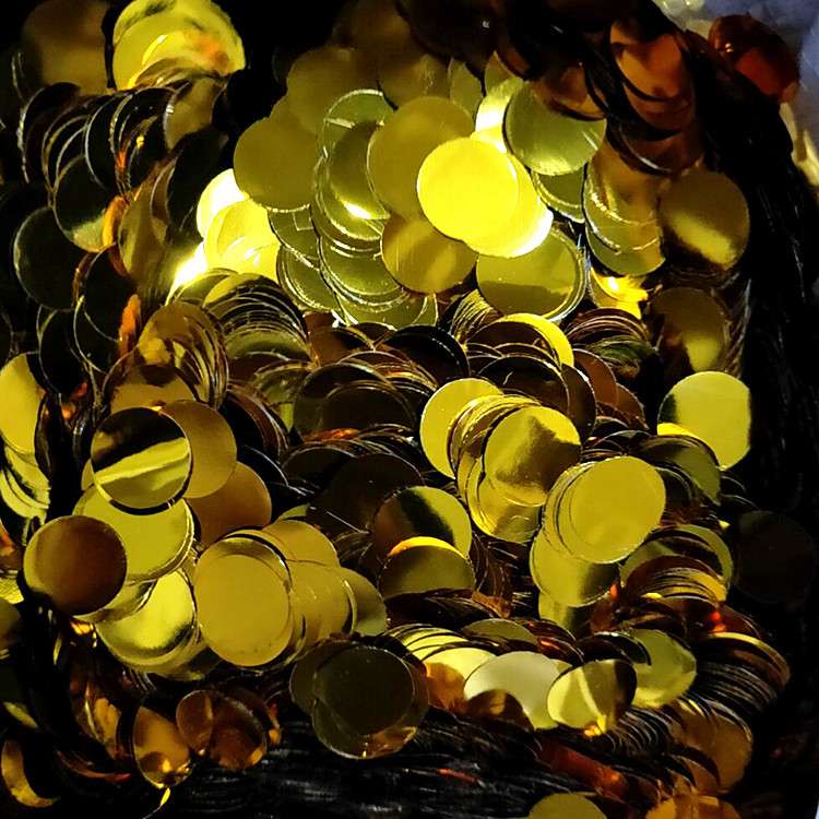 500克圆形铝箔亮圆片 气球金银色波波球填充亮片气球装饰纸屑撒花