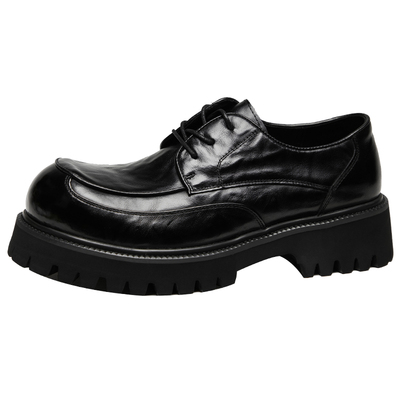 大头德比鞋男款厚底增高休闲皮鞋