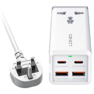 力德诺65W快充氮化镓英规充电器pd充电头桌面多功能插座usb多功充电器typec适用平板笔记本电脑手机快充头