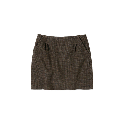 CycleDocument复古格纹毛呢短裙
