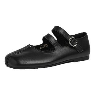 millies妙丽Tabi分趾鞋秋季新款双带芭蕾舞平底鞋复古玛丽珍鞋