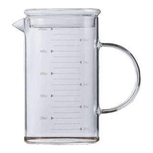 带刻度玻璃量杯耐高温儿童牛奶杯带有手柄水杯微波炉加厚玻璃杯子