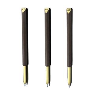 与物共生 留白划痕笔 压痕笔单支 动漫手绘笔水溶彩铅留白压痕笔三支套装 油性彩铅笔 红木笔杆0.38mm 0.5mm