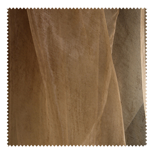 黄驼色浅微斑驳复古做旧薄透网纱布 肌理欧根纱扎染裙子服装面料