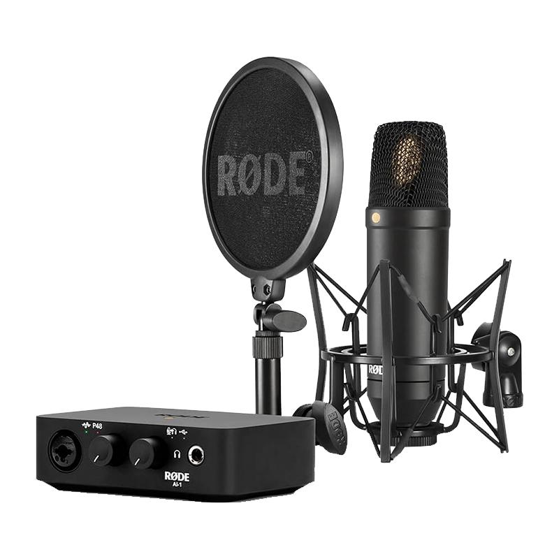 RODE罗德NT1AI-1电容话筒声卡套装麦克风音频接口录音K歌直播网红