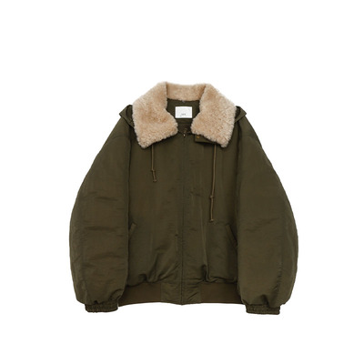 可拆毛领蓬感90白鸭绒夹克羽绒服