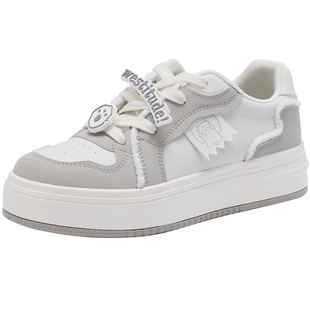 【西高地联名】热风松糕底板鞋女鞋2025年冬季新款女士时尚小白鞋