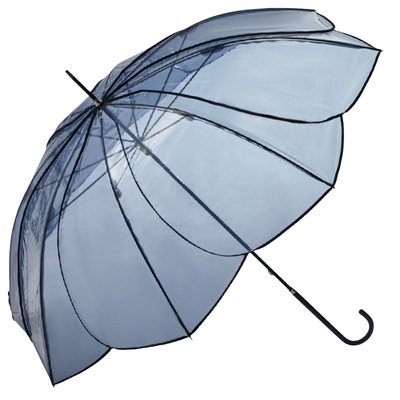 because清新高颜值透明花瓣雨伞
