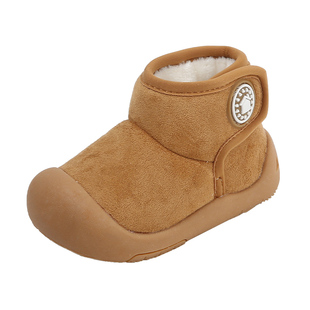 儿童雪地靴加绒保暖宝宝棉鞋冬季男女幼童学步鞋包头软底婴儿鞋子