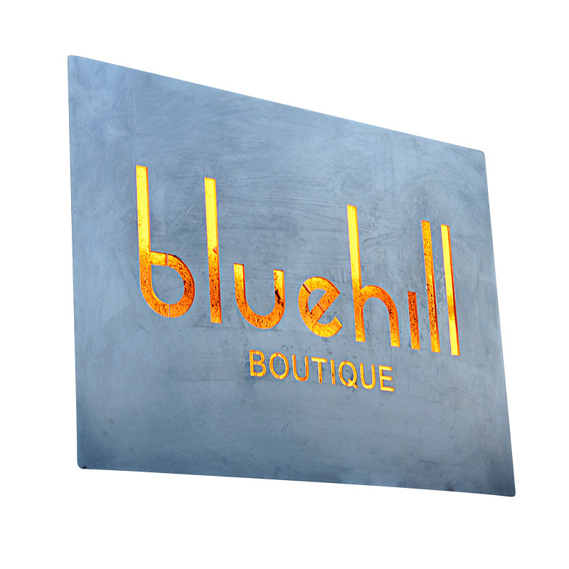 个性乱纹不锈钢招牌定制门牌镂空灯箱广告牌店铺创意招牌制作户外