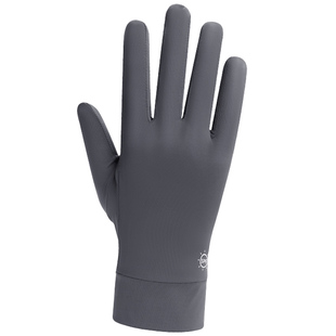 花花公子防晒手套男款夏季防紫外线骑行开车薄款冰丝户外防滑露指