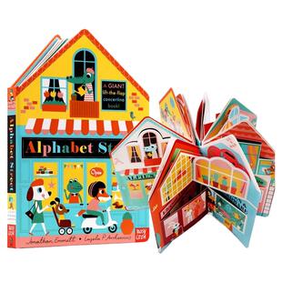 字母街 Alphabet Street Board book A-Z 26个字母 纸板书 长折页书立体翻翻书 3-6岁英语字母启蒙绘本图书 进口英文原版绘本