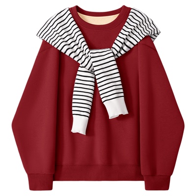 都市丽人红色卫衣女款2026马年本