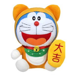 哆啦A梦官方正版新年招财猫机器猫毛绒公仔玩具玩偶健康平安