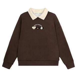 翻领卫衣女春秋薄款2026年新款春季爆款洋气女装假两件polo领上衣