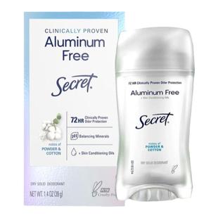 现货Secret临床级Aluminum Free止汗膏无铝持久干爽去除异味香体