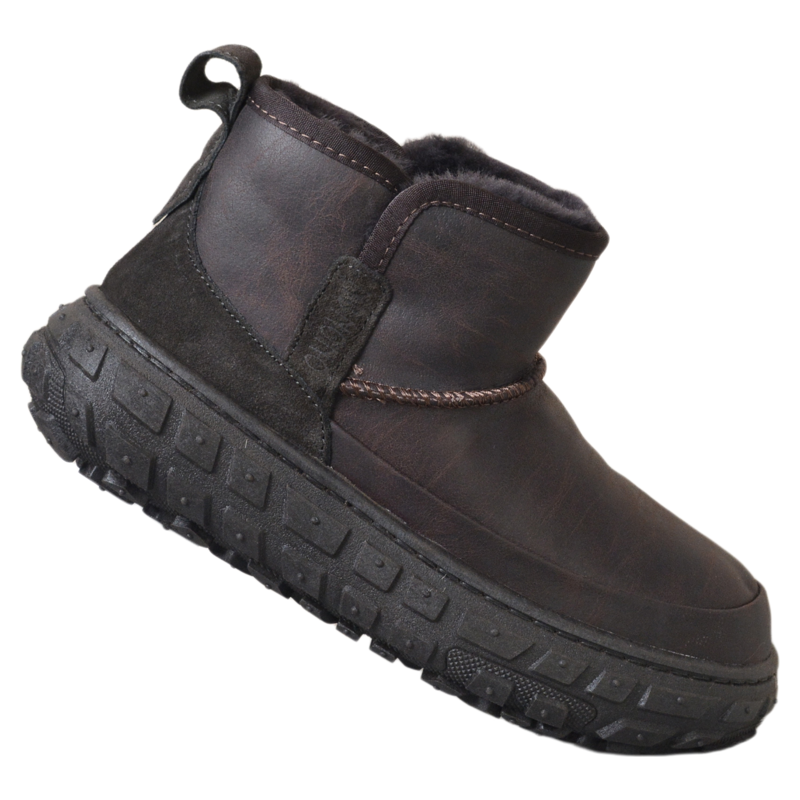 轮胎厚底全羊毛雪地靴男短筒新款冬季加绒加厚保暖防水防滑大棉鞋