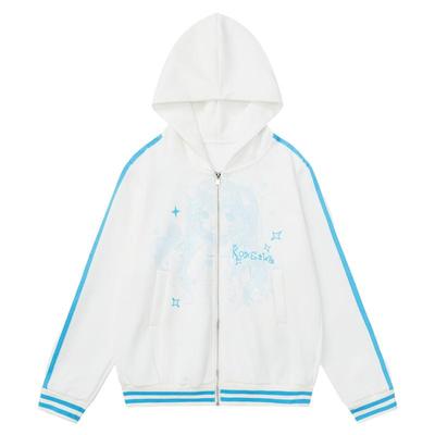 七分靠打扮百搭开衫连帽卫衣