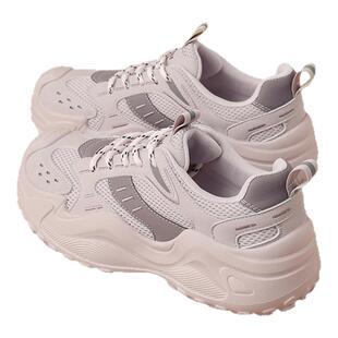 达芙妮多巴胺紫色老爹鞋女206春季新款百搭轻便厚底登山运动鞋子