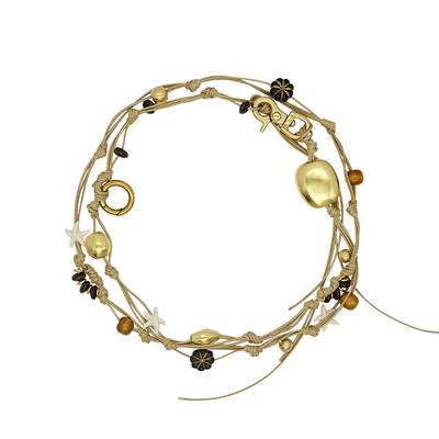 龚俊同款LAZY CIRCLES海星花朵雕塑项链女腰链手工编织毛衣链长款