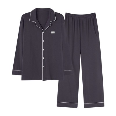 都市丽人纯棉男士睡衣男款秋季