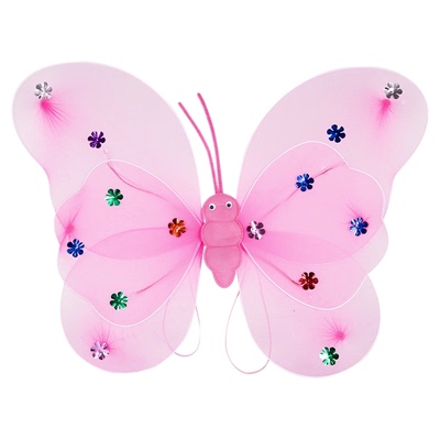 发光玩具儿童天使蝴蝶翅膀背饰女孩魔法仙女棒夜光公主裙生日礼物