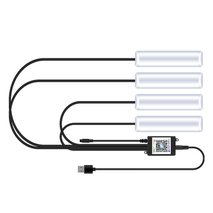 汽车内饰幻彩流光氛围灯改装车内脚窝灯USB免接线七彩音乐节奏灯