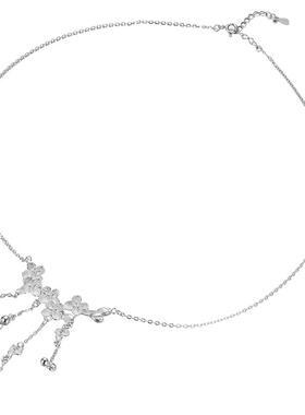 S990足银梅花流苏项链女