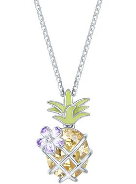 周六福S925银小菠萝项链女