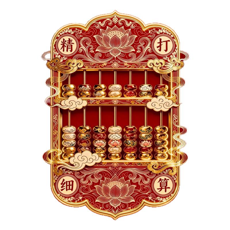 中国风算盘冰箱贴金属磁吸装饰贴古典荷花莲花文创纪念品送朋友