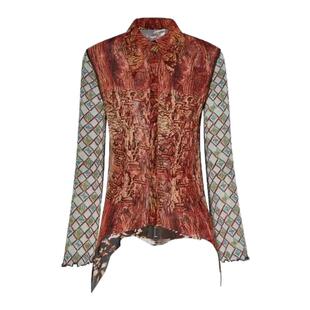 【AGD】WrongSolution karmacoma宗教印花多穿法喇叭袖拼接衬衣