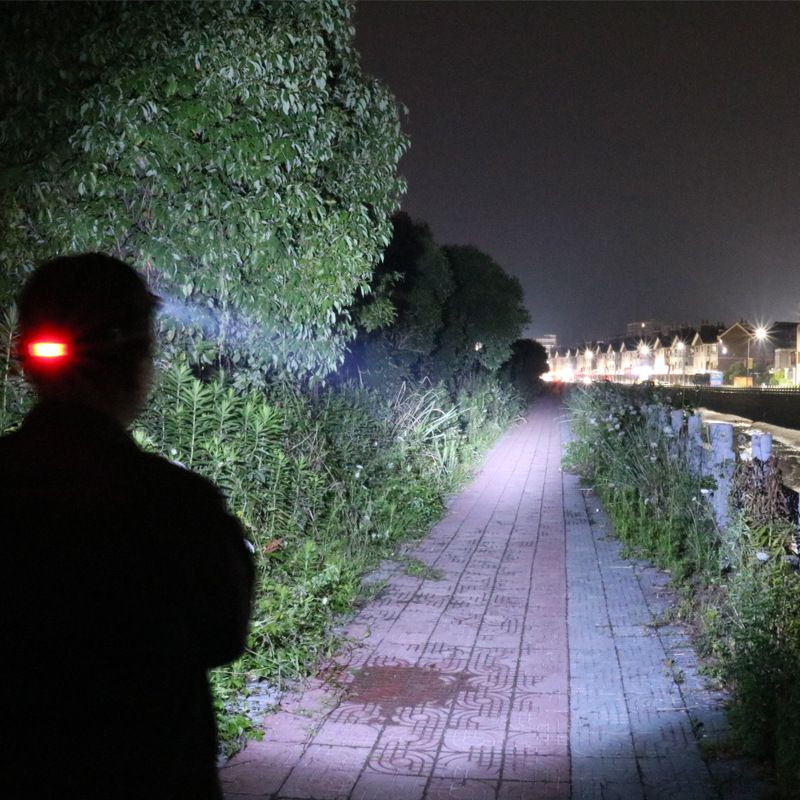 三头头灯led强光灯泡感应Q5矿灯头灯T6大功率户外双防身照明骑行