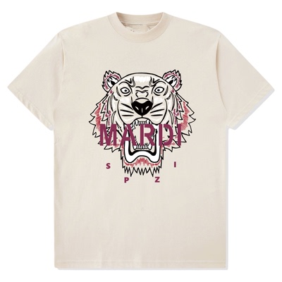 老虎头圆领短袖t恤男女情侣装