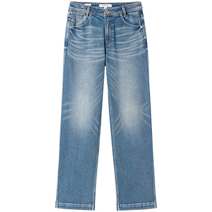 【进口牛仔面料】Miss Sixty复古做旧牛仔裤女显瘦直筒裤百搭长裤