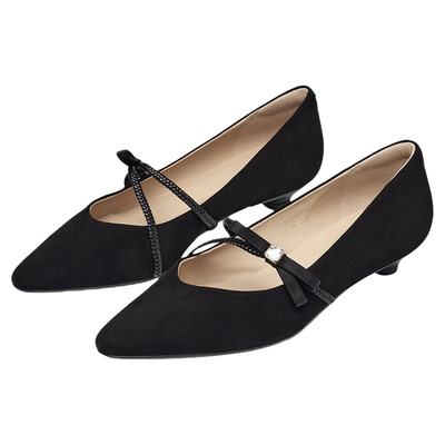 KISSCAT接吻猫[自由诗]复古玛丽珍26春新不累脚低跟鞋法式单鞋女