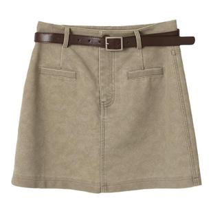 西町村屋辣妹风显瘦短款裙子女秋季新款气质A字半身裙XA9C10080