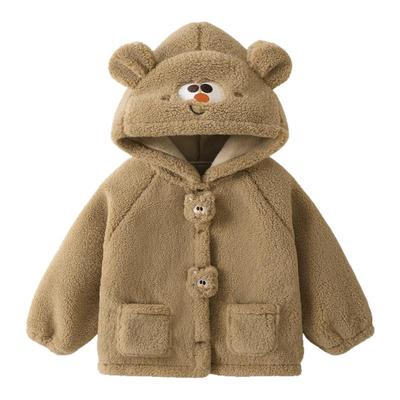 咔咔熊猫儿童加绒外套保暖上衣冬