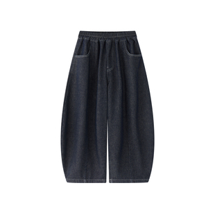 虾酱麻麻男童加绒牛仔裤秋冬装2025新款男孩长裤阔腿儿童装休闲裤