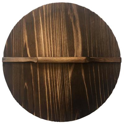 臻三环章丘铁锅木锅盖炭化木质