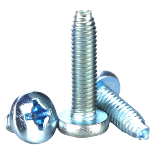 加硬蓝锌十字圆头三角牙自攻螺丝GB6560盘头三角头自锁M3M4M5M6