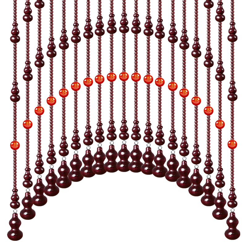 生肖玛瑙珠帘桃木葫芦门帘免打孔
