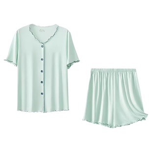 莫代尔睡衣女款2026新款夏季冰丝带胸垫家居短袖女士巨好看高级感