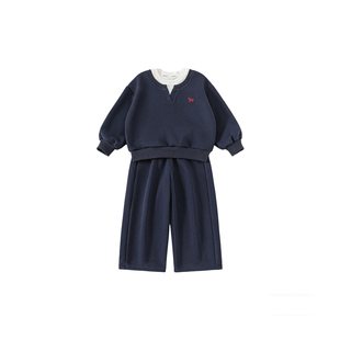 男童春装套装2026新款男孩帅气衣服儿童假两件卫衣大童运动服童装